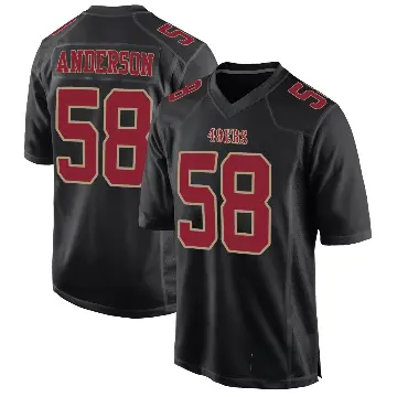 ＃58 Men's Evan Anderson Black Game San Francisco 49ers Fashion Jersey