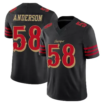 ＃58 Men's Evan Anderson Black Limited San Francisco 49ers 2025 Rivalries Collection Jersey