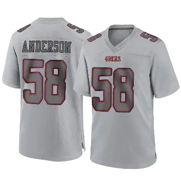 ＃58 Men's Evan Anderson Gray Game San Francisco 49ers Atmosphere Fashion Jersey