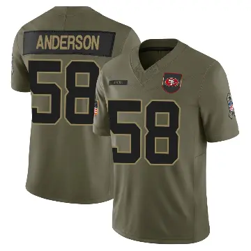 ＃58 Men's Evan Anderson Olive Limited San Francisco 49ers 2025 Salute to Service Jersey