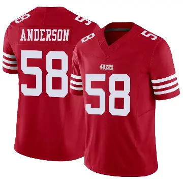 ＃58 Men's Evan Anderson Scarlet Limited San Francisco 49ers Vapor F.U.S.E. Jersey