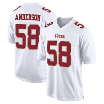 ＃58 Men's Evan Anderson White Game San Francisco 49ers Fashion Jersey