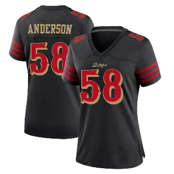 ＃58 Women's Evan Anderson Black Game San Francisco 49ers 2025 Rivalries Collection Jersey