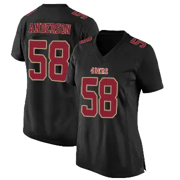 ＃58 Women's Evan Anderson Black Game San Francisco 49ers Fashion Jersey