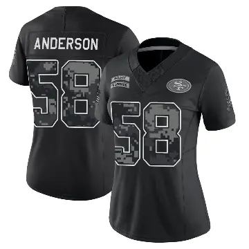 ＃58 Women's Evan Anderson Black Limited San Francisco 49ers 2026 Salute to Service Stitched Jersey
