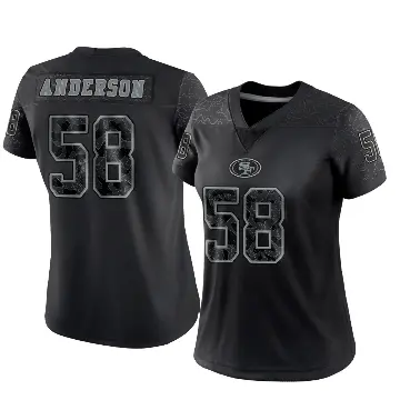 ＃58 Women's Evan Anderson Black Limited San Francisco 49ers Reflective Jersey