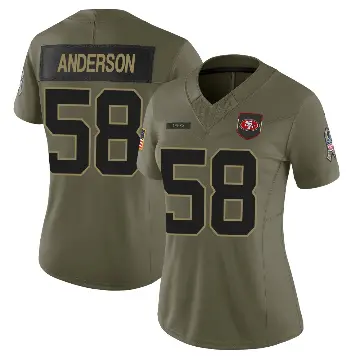 ＃58 Women's Evan Anderson Olive Limited San Francisco 49ers 2025 Salute to Service Jersey