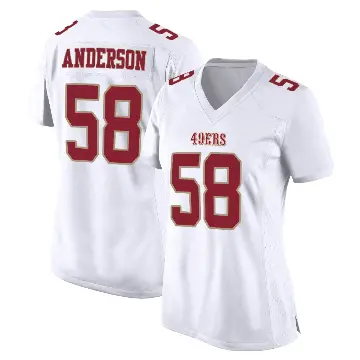 ＃58 Women's Evan Anderson White Game San Francisco 49ers Fashion Jersey