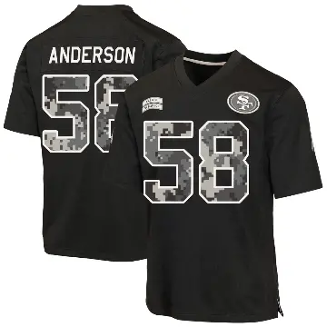 ＃58 Youth Evan Anderson Black Game San Francisco 49ers 2026 Salute to Service Jersey